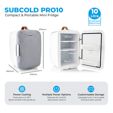 Pro 10L Mini Fridge - Cheq Grey | Refurbished